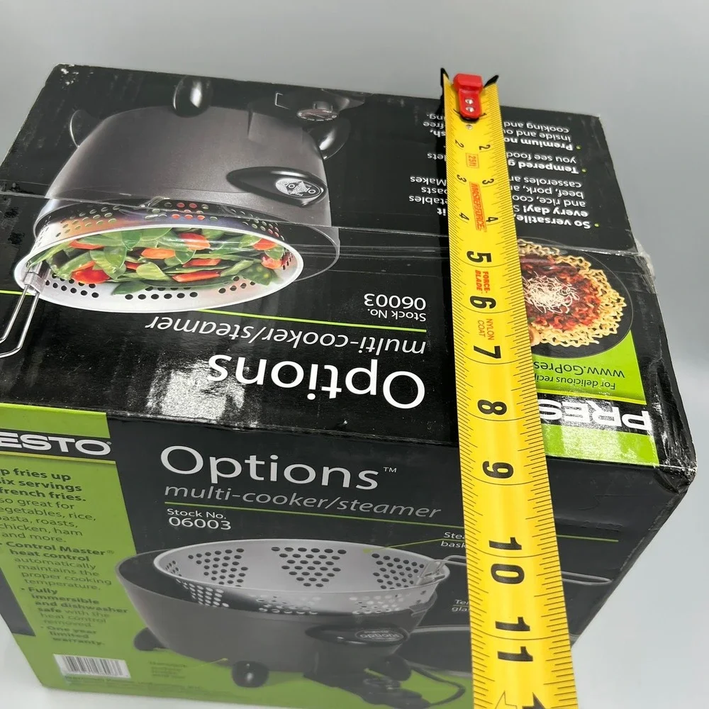 Presto Options Multi-Cooker Steamer Deep Fryer 06003 Black Nonstick Like New